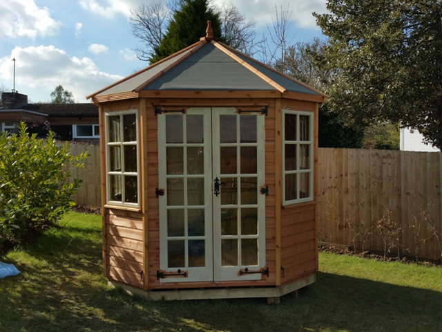 8' x 8' Lichfield Summerhouse with Double Doors and 4 Opening Windows. Available from Taunton Sheds