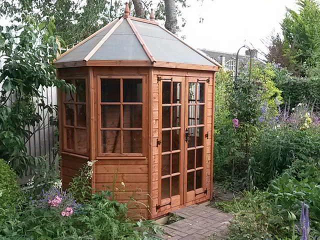 8' x 6' Lichfield Summerhouse with Double Doors 4 opening Windows. Available from Taunton Sheds
